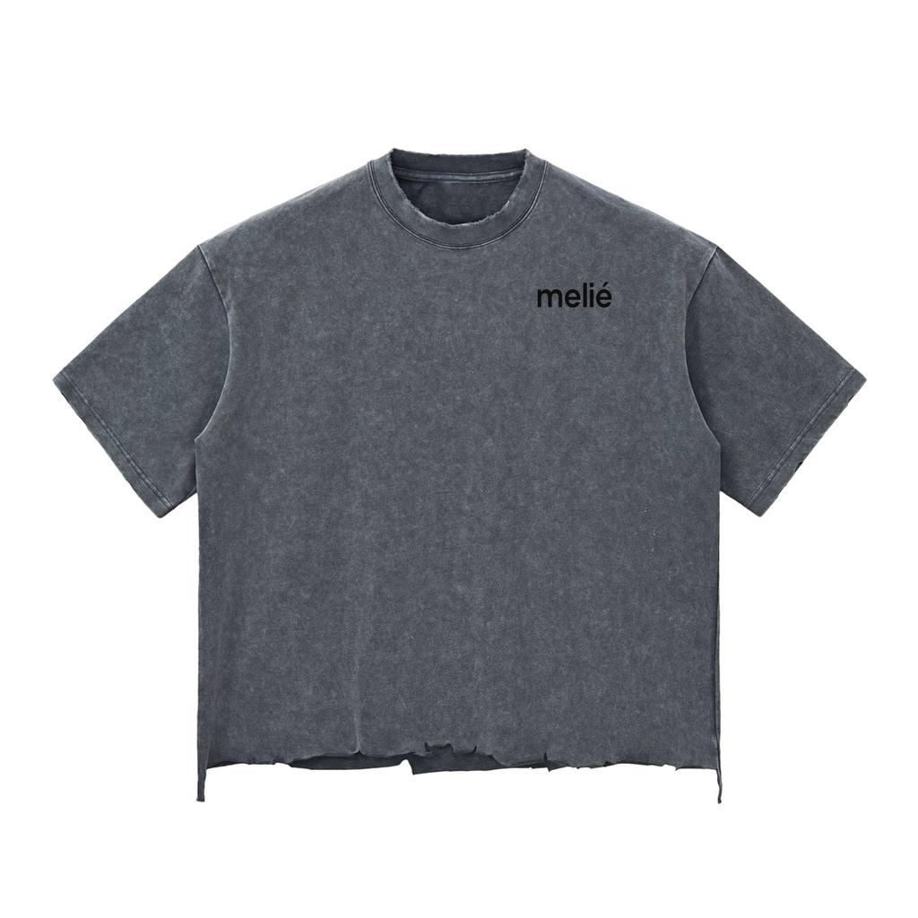Melie Snow Wash Raw-Hem Boxy Tee