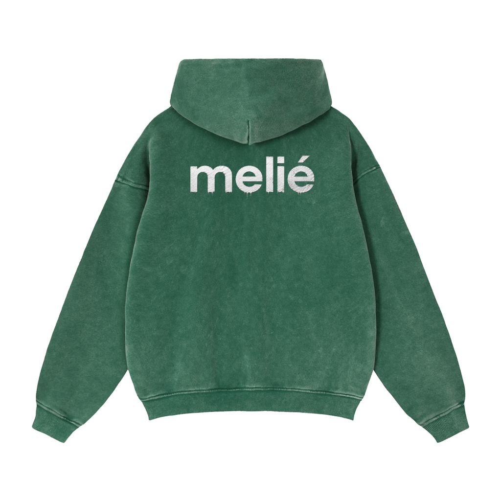 Melie Zip-Through Boxy Fleece Hoodie