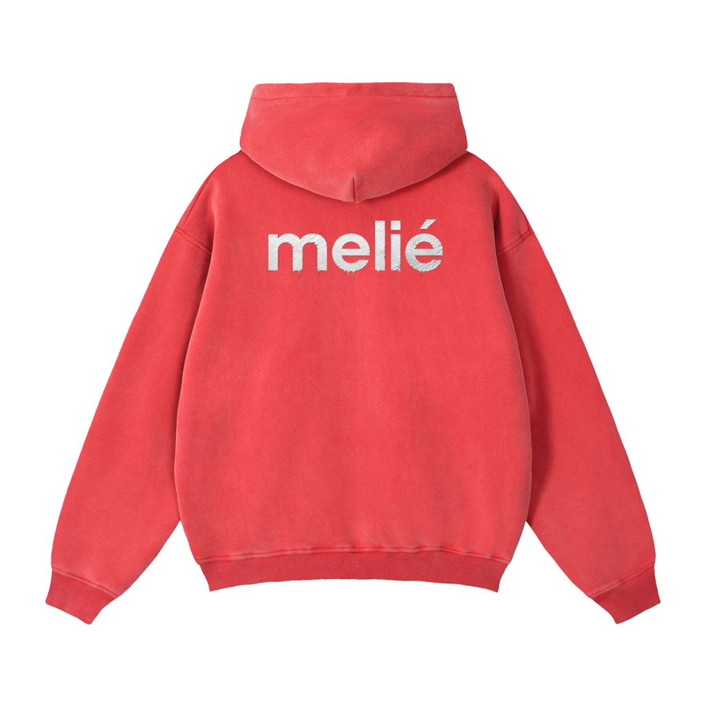 Melie Zip-Through Boxy Fleece Hoodie