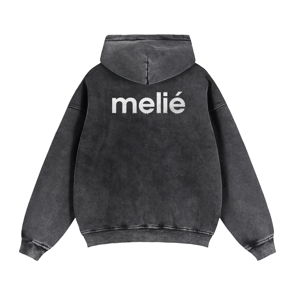 Melie Zip-Through Boxy Fleece Hoodie