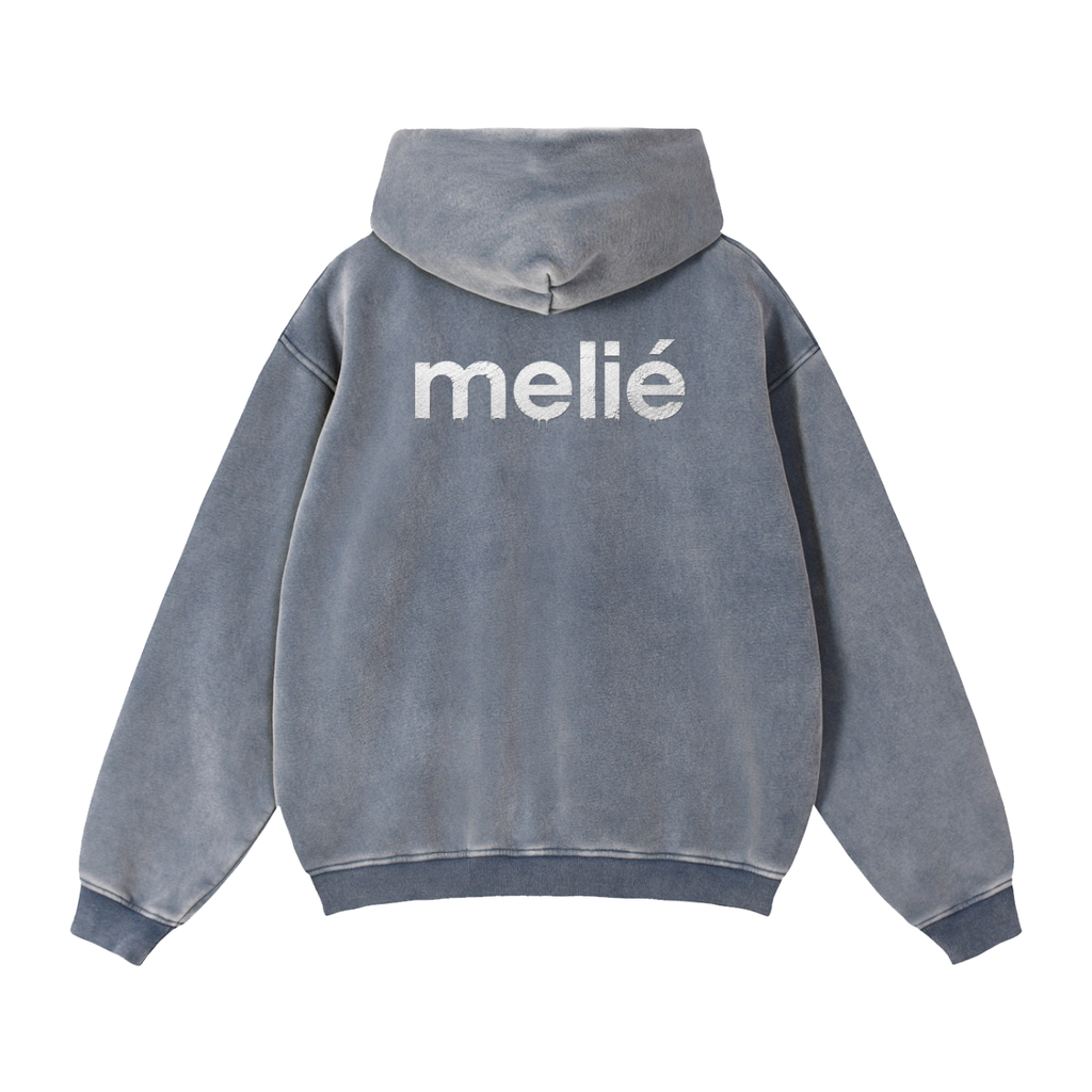 Melie Zip-Through Boxy Fleece Hoodie