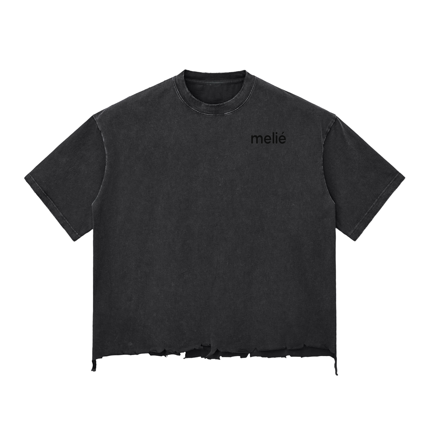 Melie Snow Wash Raw-Hem Boxy Tee