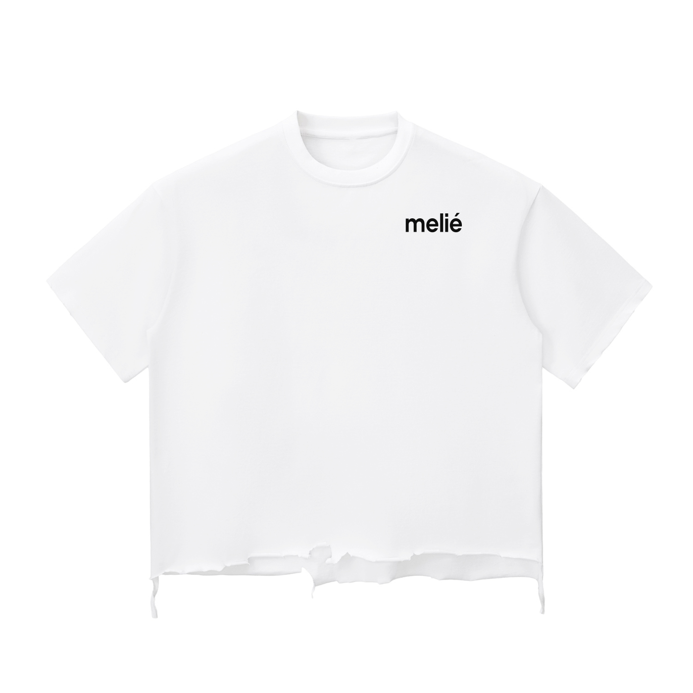 Melie Snow Wash Raw-Hem Boxy Tee