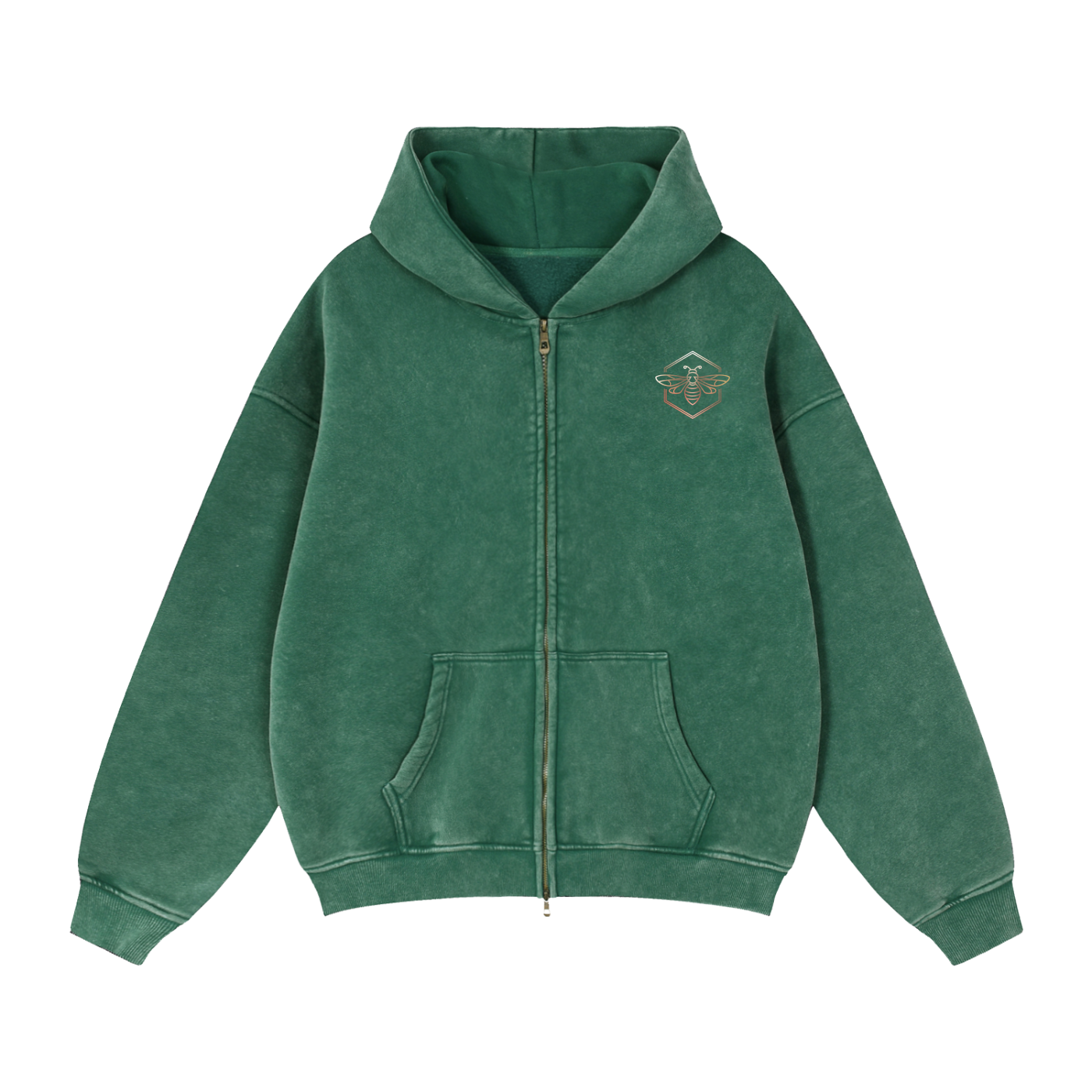 Melie Zip-Through Boxy Fleece Hoodie